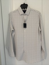 NWT Mizzen  Main Leeward Mens MEDIUM Trim Fit Button Dress Shirt