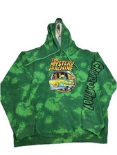 Scooby Doo Hoodie Mens Large Green Tie Dye Mystery Machine Kangaroo Pocket