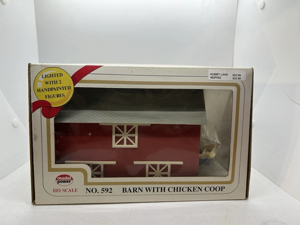 Model Power Ho Grain Depot 651 & Barn With Chicken Coop 592 - Image 2 of 4