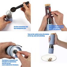 Battery Power Salt And Peppers Grinder Quick Cleaning Design Multiple Color