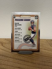 caleb williams passing grade card Caleb Williams 2025 Score Throw Backs Series Mint Insert Card #4
