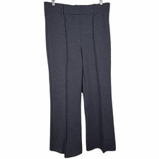 Quince Ultra-Stretch Ponte Flare Leg Pants Size Large Charcoal Gray Pintuck Seam