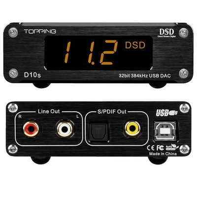 Topping D10s HiFi USB DAC - ES9038Q2M XMOS XU208 PCM384kHz Black-01