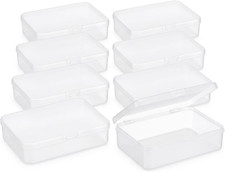 Small Plastic Boxes with Lids, 8Pcs, 3.9 X 2.7 X 1 Inches Mini Plastic Cases,