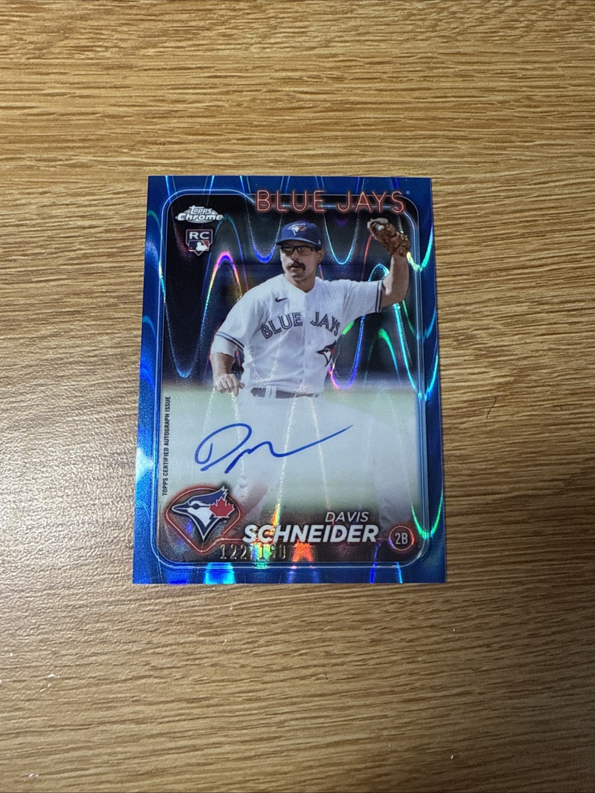 2024 Topps Chrome -Rookie Auto Blue RayWave #RA-DSC Davis Schneider /150 (AU RC