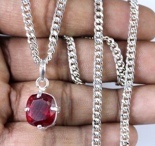 Colgante Mozambique Rubí Rojo 10 80 Ct/11 mm Cojín Natural Piedras Preciosas Certificado