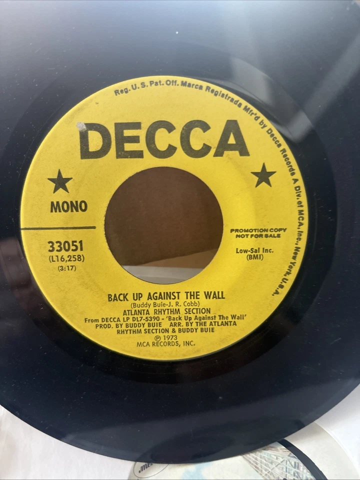 Atlanta Rhythm Section Back Up Against The Wall Promo  Nm Vinyl - Image 2 of 2