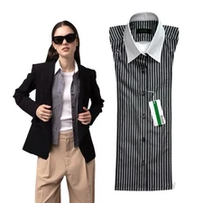 NWT Brunne DICKEY Compatible with Veronica Beard Blazer Button Down Shirt 00-14