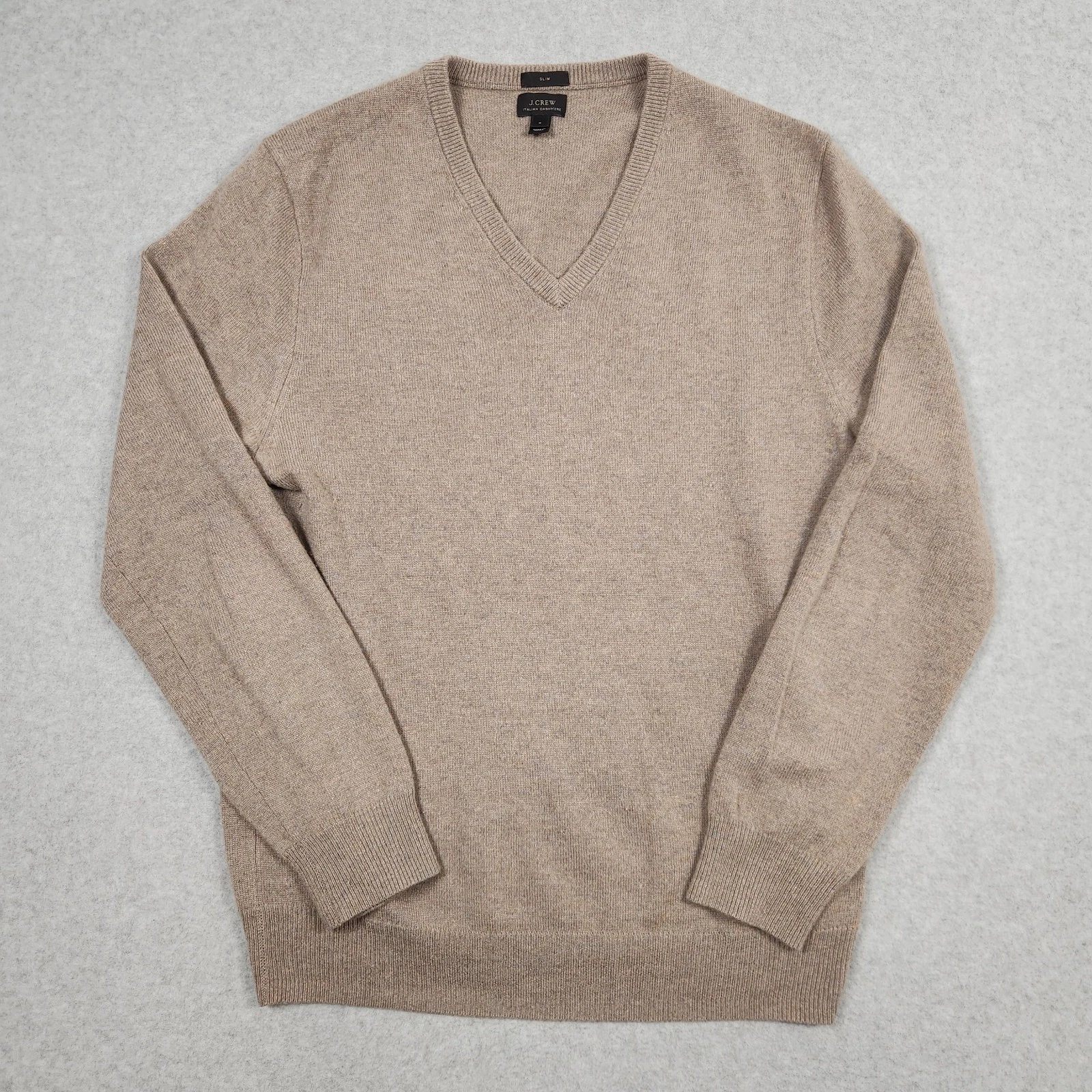 J.Crew Cashmere Sweater Mens Medium Tan Italian V-Neck Pullover Quiet Luxury
Opens in a new window o