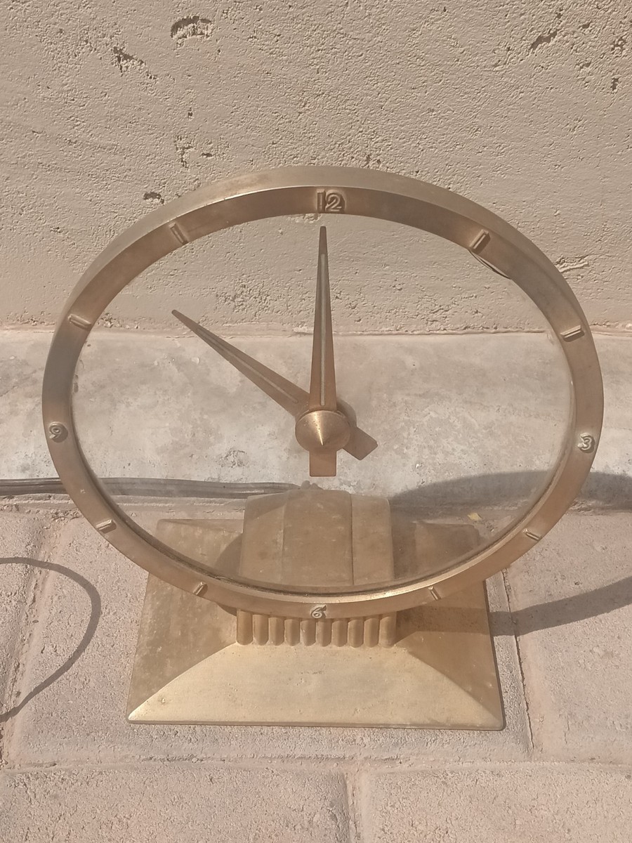 Vintage Art Deco Jefferson Golden Hour Electric Mystery Clock