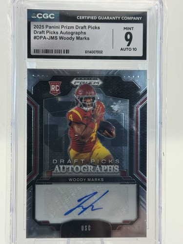 2025 Panini Prizm Draft Picks Autographs Woody Marks Rookie Auto CGC 9