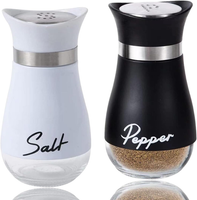 2 StüCk Salz- & Pfefferstreuer Set – 120Ml GlasbehäLter Mit Edelstahl-Deckel, Ge