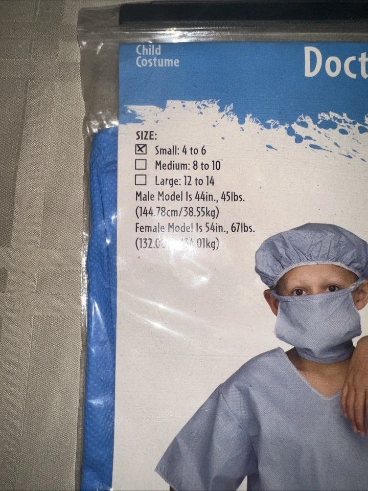 ¡Doctor! ¡Doctor! Juego de exfoliantes y kit de examen - Halloween, vestir para niños S: 4-6 Foto 2 de 4