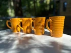 Bauer Pottery Mango Ringware Coffee Mug Beer Stein Set of 4
