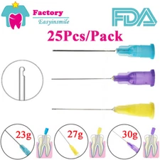 25Pcs Dental Endo Irrigation Needle Tips End-Closed Side Hole Syringes 23/27/30G
