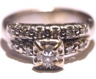 14k white gold .50ct round diamond engagement ring wedding band 5.2g set 4.5 — photo 2