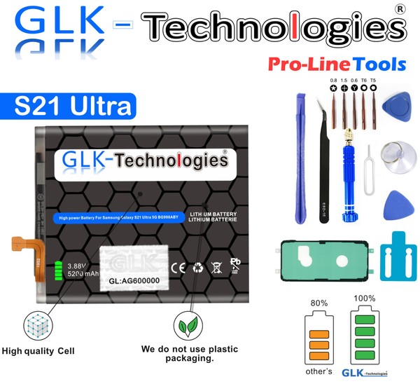 Glk FüR Original Samsung Akku EB-BG998ABY Galaxy S21 Ultra 5200Mah Batterie Pro-image
