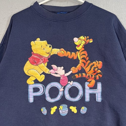 Vintage 90s Disney Winnie the Pooh Tigger Sweatshirt Womens XL Blue Pullover - Picture 2 of 10