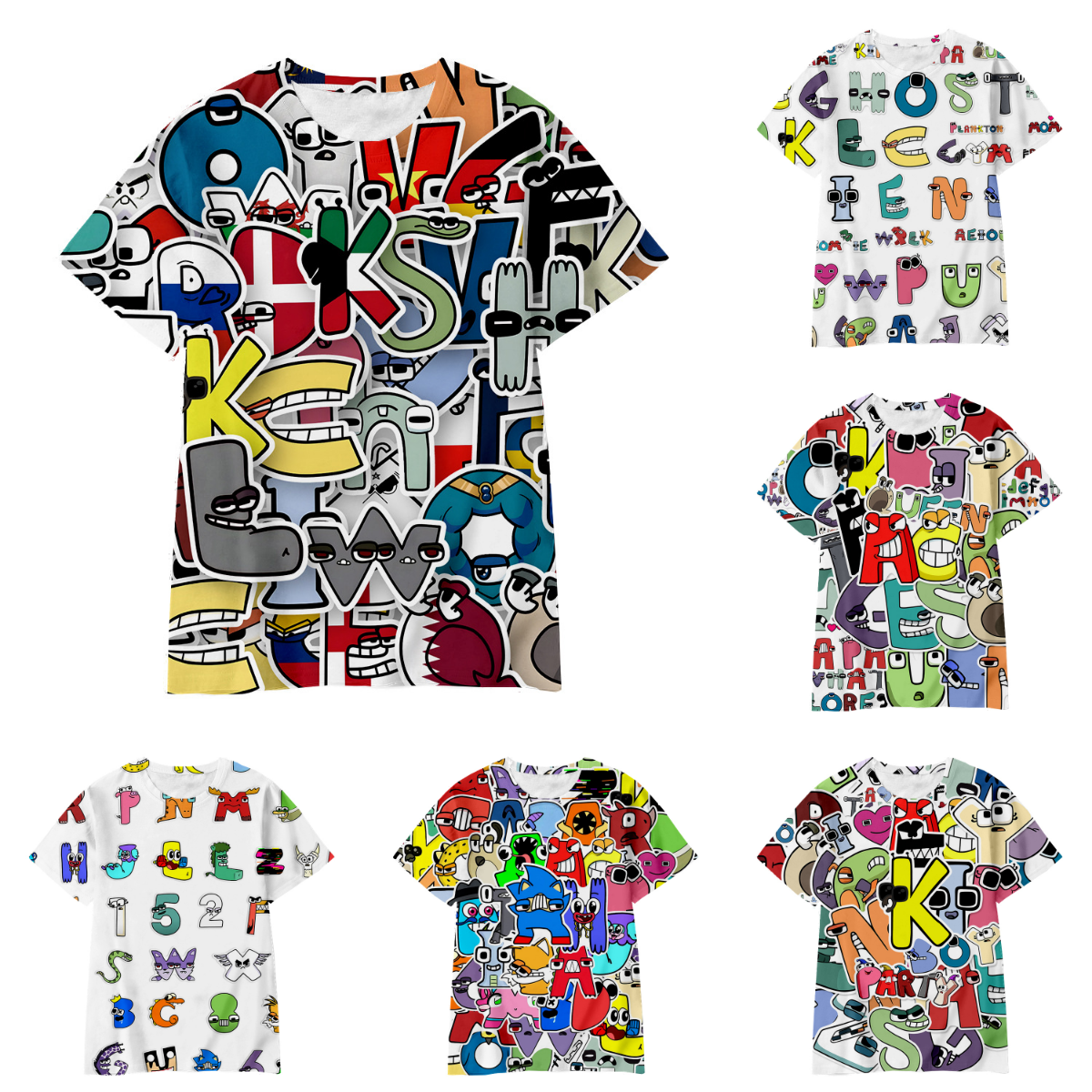 Alphabet Lore Kids T shirt Casual Summer Short Sleeves Cosplay Gift alphabet-lore-kids-t-shirt-casual-summer-short-sleeves-cosplay-gift