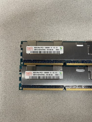 SK HYNIX 16GB (2X8GB) 2RX4 PC3L-10600R SERVER MEMORY HMT31GR7AFR4C-H9 - Picture 2 of 3