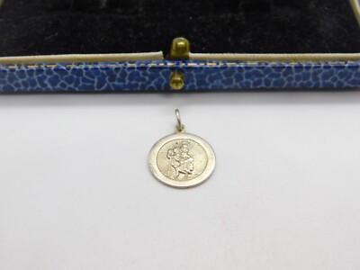 Sterling Silver St Christopher Patron of Travel Charm Pendant Vintage c1970