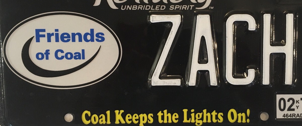 COAL FRIENDS vanity ZACH ZACHARY license plate Zak Zeke Zachariah
