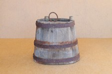 Barril de madera primitiva temprana barril frasco de agua cantimplora botella 19