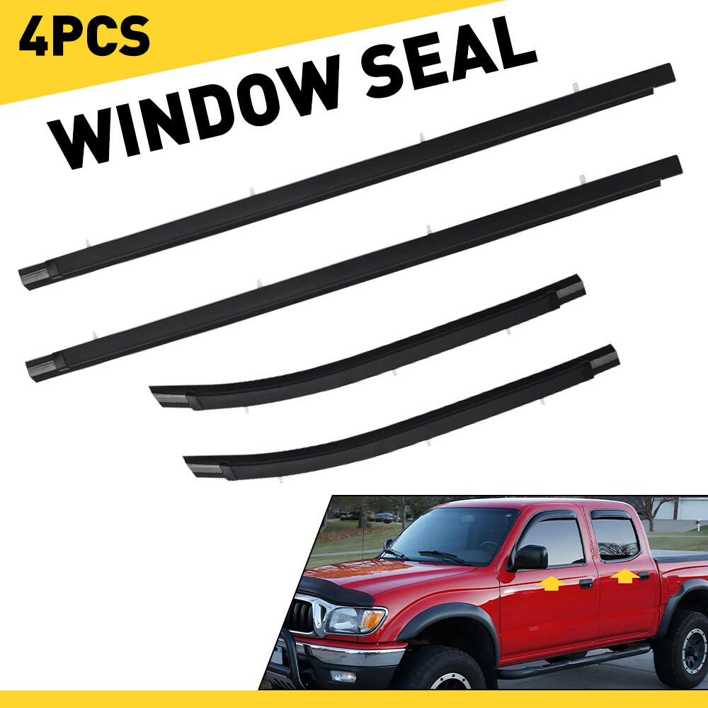 4x Toyota Tacoma 2000-2004 Door Weatherstrip Window Moulding Trim Seal LH RH Set