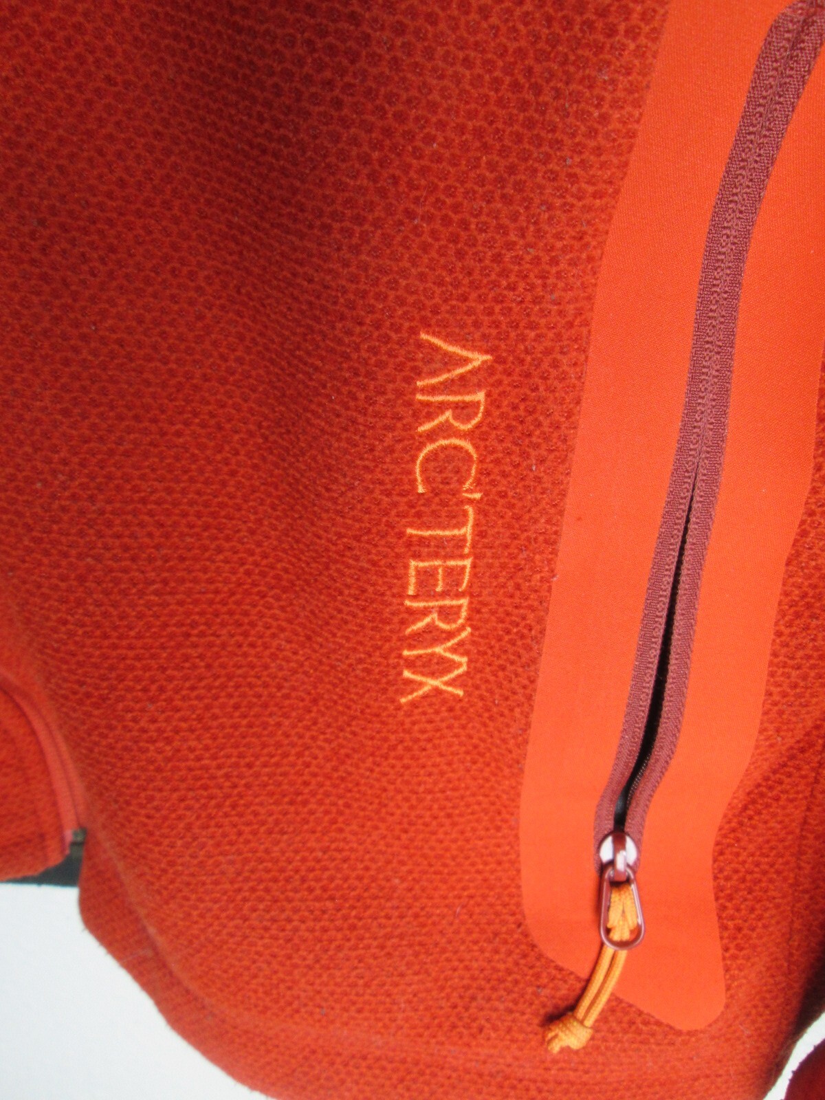 Arc'Teryx Polartec Giacca Pile Full Zip Arancione Bruciato Uomo L Tasche Arcteryx