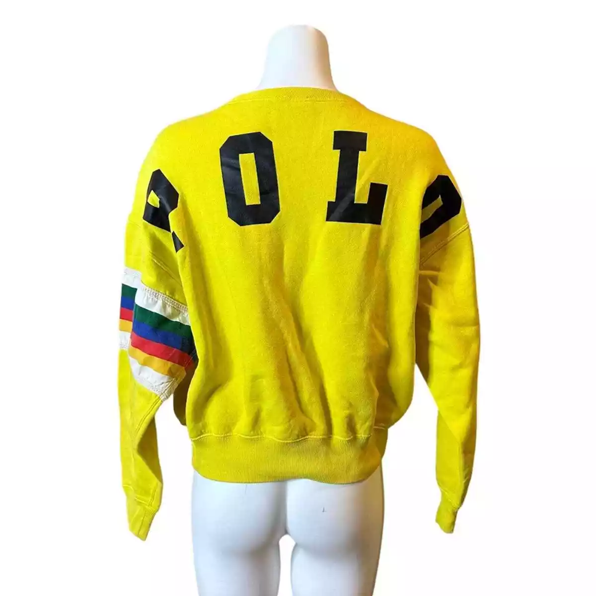 Polo ralph lauren fleece rainbow trim sweatshirt clearance