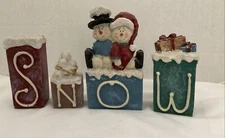 SNOW  Blocks  Snowmen Christmas Winter Display Set 4