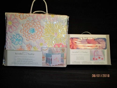 Koala Baby Springtime Slumber 5Pc Crib Bedding Set Includes Mobile *New*