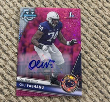 2023 Bowman Chrome U Olu Fashanu 1st Fuchsia Mini Diamond Refractor Auto /150