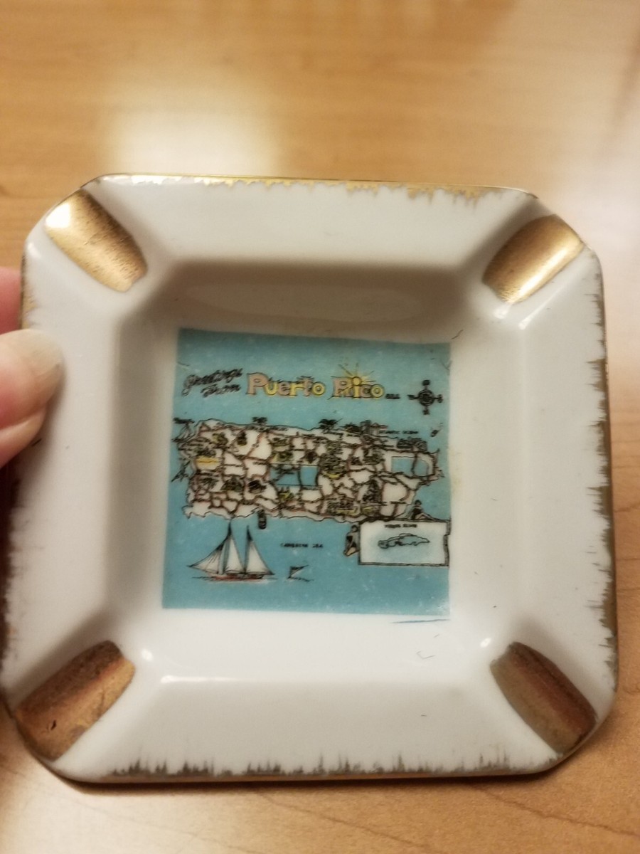 Vintage Puerto Rico Ashtray Souvenir Dish