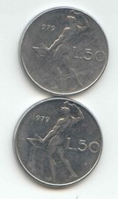 ITALY 1979  L.50 Lire REPVBBLICA ITALIANA EXACT Italian 2 COINS