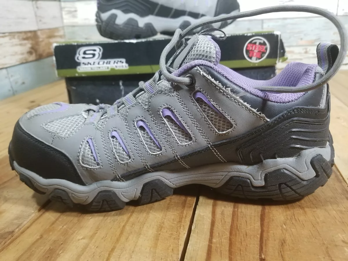 Sketchers Made To Last For Work Steel Toe 76570 Grey Lavender Size 9 EUC