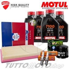 Tagliando DUCATI Monster 695 2007 2008 Kit Olio Motul 7100 15W50 Filtri Candele