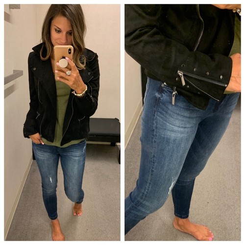 NWT: KUT from the Kloth Eveline Vegan Suede Moto Jacket in Black Sz: XS - Picture 3 of 9
