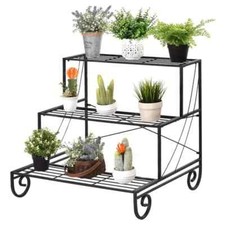 Costway 3 Tier Outdoor Metal Plant Stand Flower Planter MGR115374