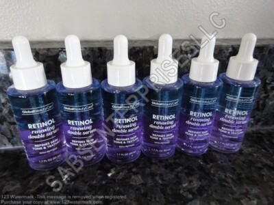 6 Global Beauty Care RETINOL RENEWING DOUBLE SERUM Tone & Texture 1.7 FL oz. NEW