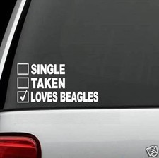 J1008 Single Taken Loves Beagle Dog Decal Sticker Car Truck SUV Van LAPTOP