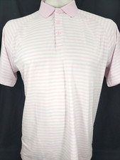 NEW Columbia Omni-Wick League Pink Striped SS Collared Golf Polo Shirt Men's L