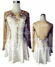 Ice Skating Figure skating Dress Gymnastics Costume pale white