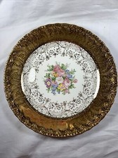 10" Gold Trim Plate, Made in USA, 22 Karat Gold