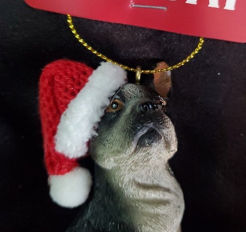 French Bulldog Christmas Ornament - Frenchie Santa Hat 3" - Picture 6 of 7