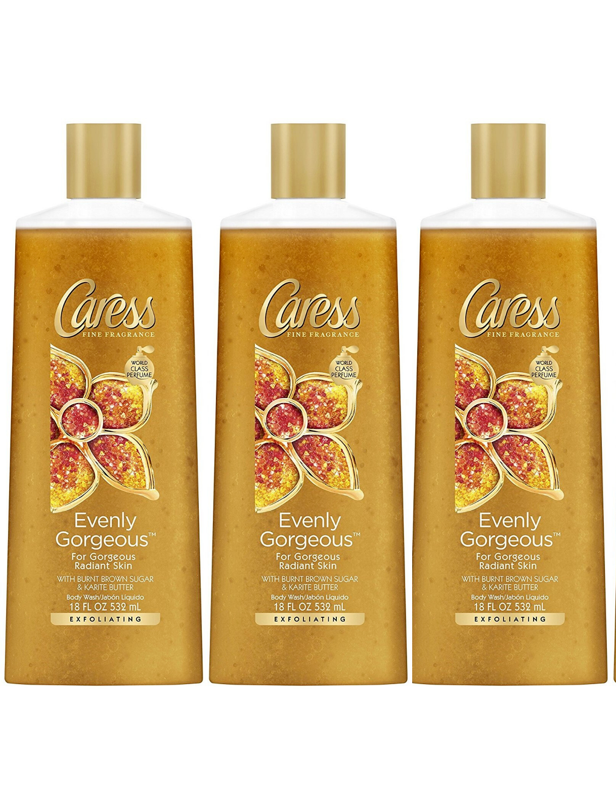 Caress Body Wash Evenly Exfoliating 18 oz Pack of 3 eBay