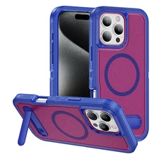 Shockproof Magnetic Matte Case with Stand For iPhone 16 17 Pro Max 15 14 13 12