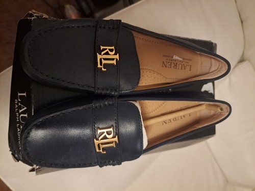 RALPH LAUREN BARNSBURY LEATHER LOAFERS IN NAVY UK size 3 please see listing - Imagen 2 de 6