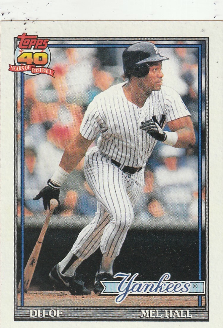 FREE SHIPPING-MINT-1991 Topps Mel Hall #738 YANKEES-40 YEARS OF BASEBALL