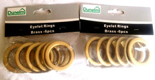 Dunelm Gold Eyelet Rings 12 Pieces (2 x pack of 6) new